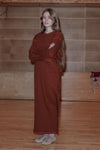 BASERANGE Cotton/Rib Canvas Skirt SKBP-RIB-AU23 Burgundy